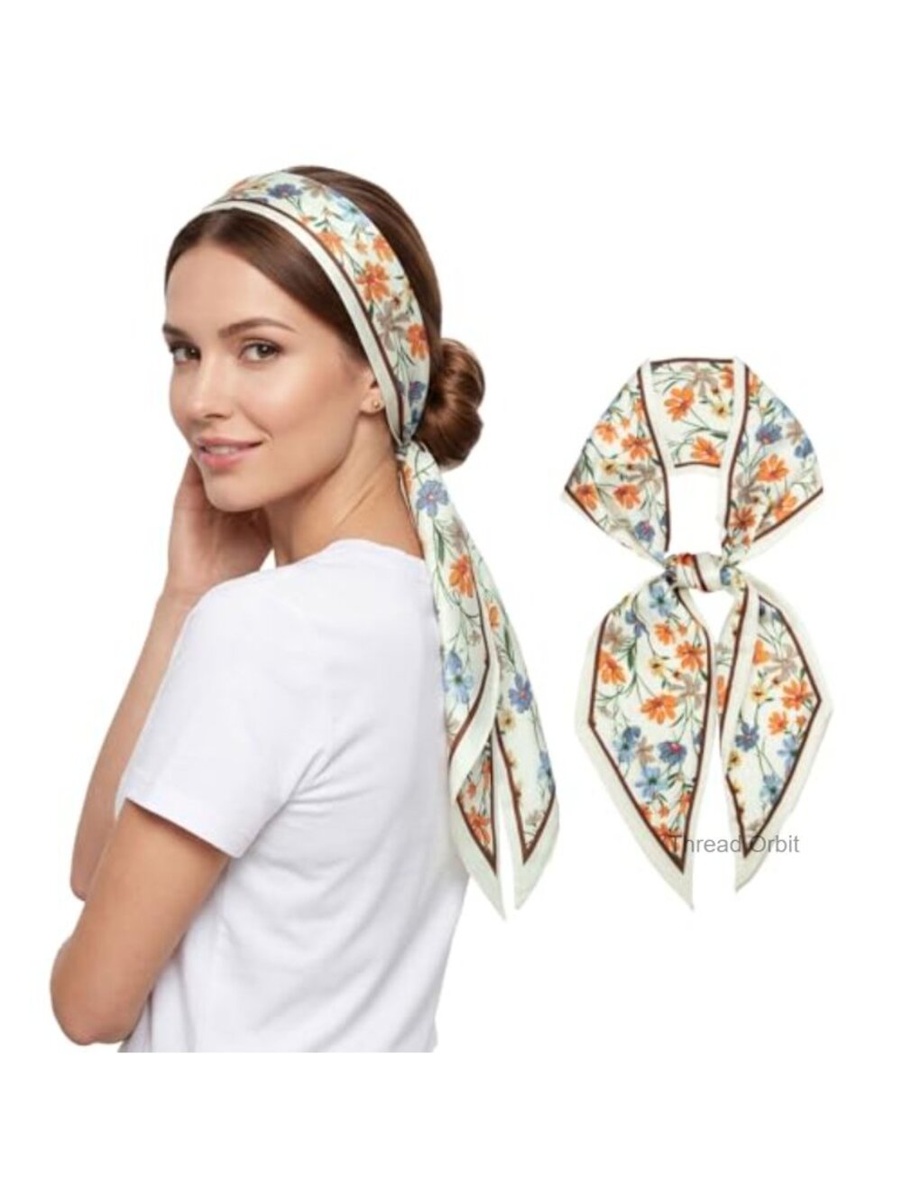 Silky Soft Polyester Hair Scarf Neck Scarf Headband Purse Accessory